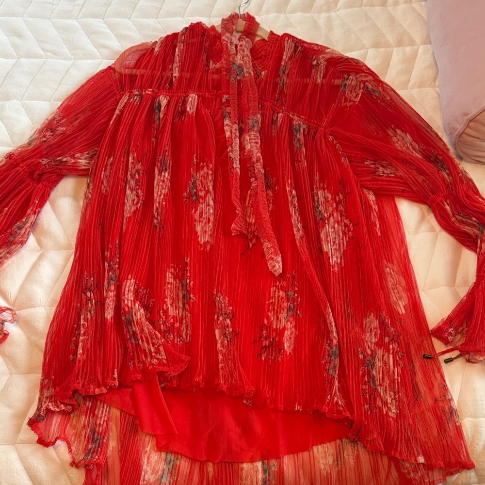 Free People Scarlet Floral Blouse